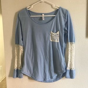 Blue lace shirt